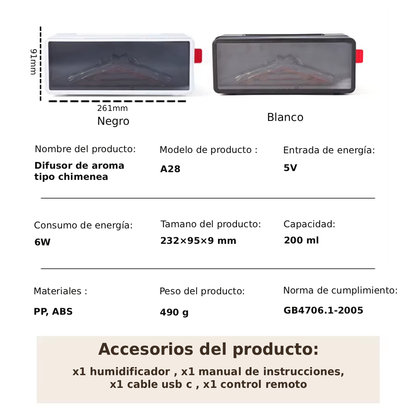 Difusor Ambiental con Llama Cálida